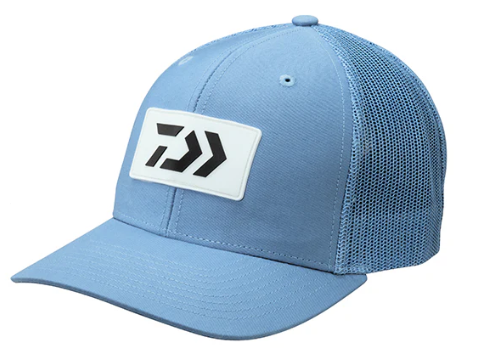 Daiwa Trucker Hat With Rubber Logo-Apparel-Daiwa-Blue/Black-Tackle World