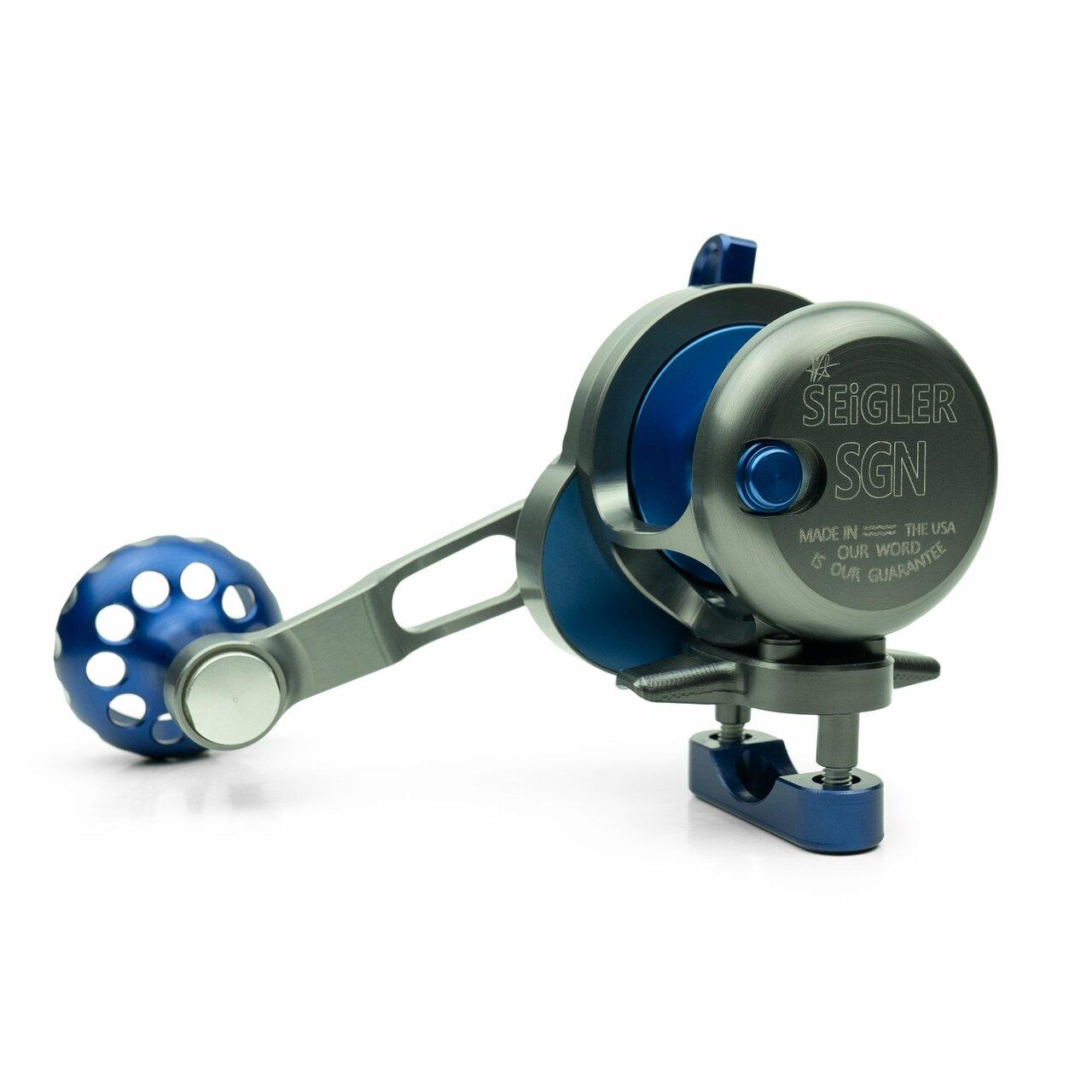 Seigler SGN Small Game Narrow Lever Drag Reels-Reel-Seigler-Smoke/Blue-Right-Tackle World