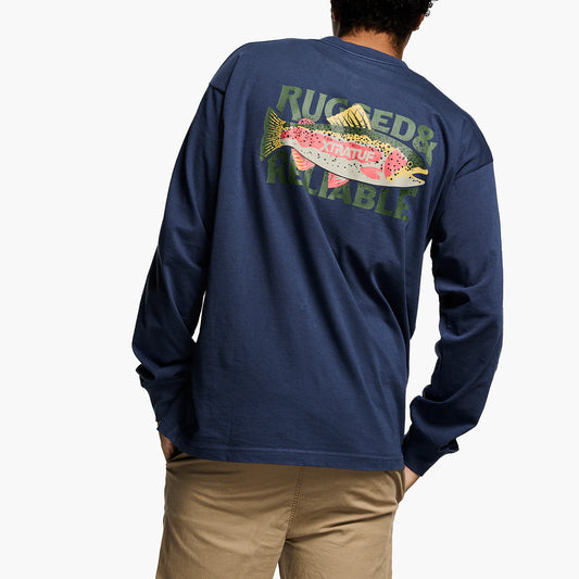 Xtratuf Men's Rugged and Reliable Salmon Long Sleeve Tee-Apparel-Xtratuf-Naval Academy-M-Tackle World
