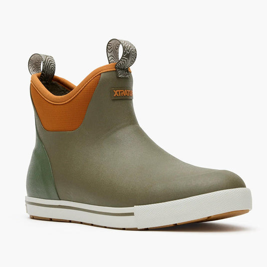 Xtratuf Men's Camp Fleece Lined 6" Ankle Deck Boots Dark Olive Spice-Apparel-Xtratuf-Tackle World