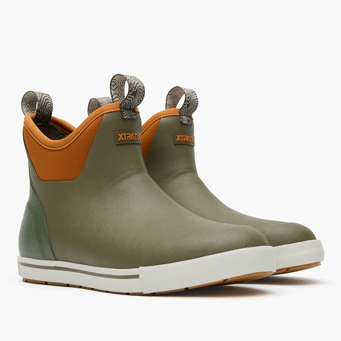 Xtratuf Men's Camp Fleece Lined 6" Ankle Deck Boots Dark Olive Spice-Apparel-Xtratuf-Tackle World