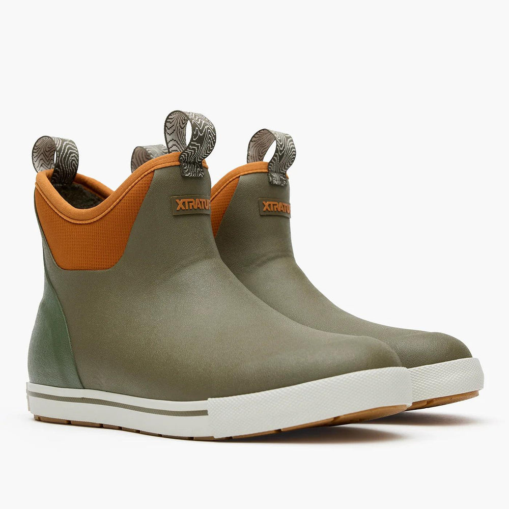Xtratuf Men's Camp Fleece Lined 6" Ankle Deck Boots Dark Olive Spice-Apparel-Xtratuf-Tackle World