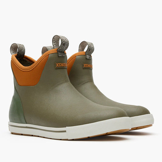 Xtratuf Men's Camp Fleece Lined 6" Ankle Deck Boots Dark Olive Spice-Apparel-Xtratuf-Tackle World