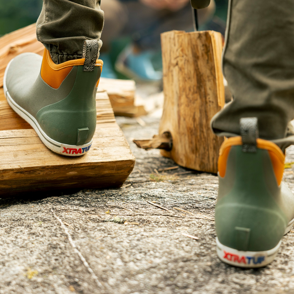 Xtratuf Men's Camp Fleece Lined 6" Ankle Deck Boots Dark Olive Spice-Apparel-Xtratuf-Tackle World