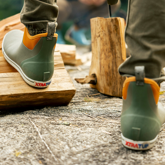 Xtratuf Men's Camp Fleece Lined 6" Ankle Deck Boots Dark Olive Spice-Apparel-Xtratuf-Tackle World
