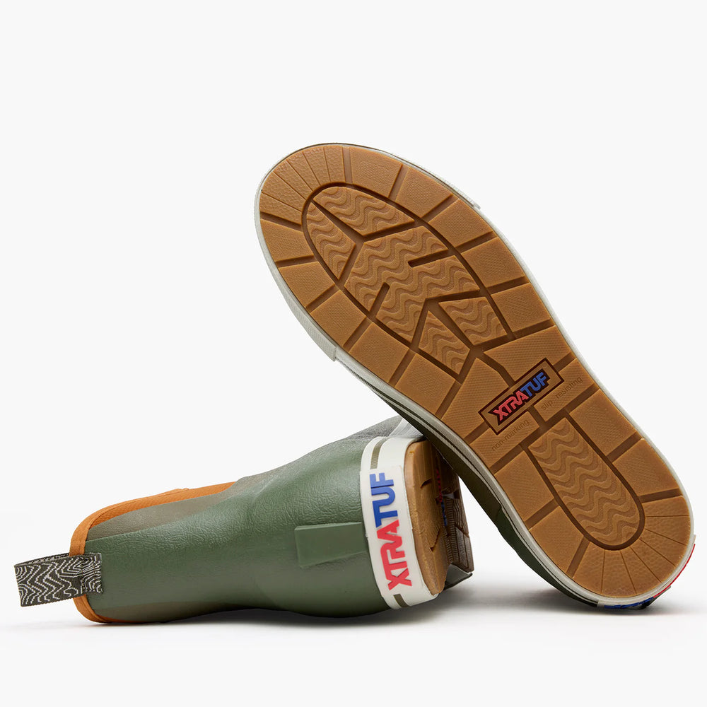 Xtratuf Men's Camp Fleece Lined 6" Ankle Deck Boots Dark Olive Spice-Apparel-Xtratuf-Tackle World