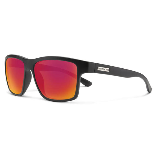 Suncloud A-Team Polarized Sunglasses-Sunglasses-Suncloud-Matte Black Frame w/ Red Mirror-Tackle World
