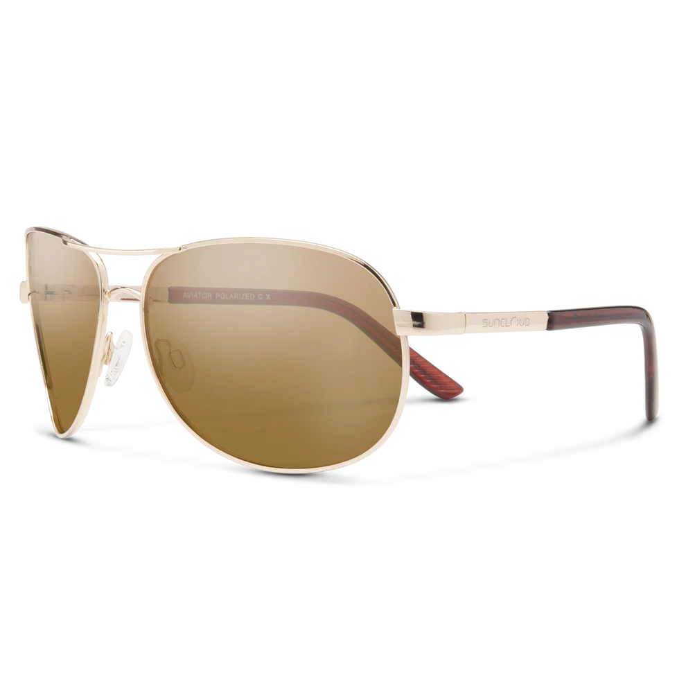 Suncloud Aviator Polarized Sunglasses-Sunglasses-Suncloud-Gold Frame w/ Brown Mirror-Tackle World