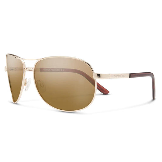 Suncloud Aviator Polarized Sunglasses-Sunglasses-Suncloud-Gold Frame w/ Brown Mirror-Tackle World