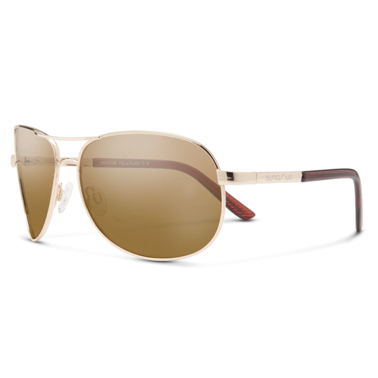 Suncloud Aviator Polarized Sunglasses-Sunglasses-Suncloud-Gold Frame w/ Brown Mirror-Tackle World