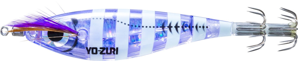 Yo-Zuri Ultra 3D Laser DX M2 #s Squid Jig Zebra Luminous Purple
