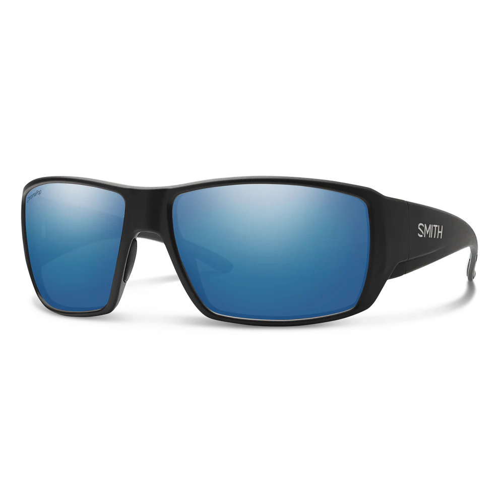 Smith Guide's Choice Polarized Sunglasses-Sunglasses-Smith-Matte Black Frame w/ Blue Mirror (Glass Lens)-Tackle World