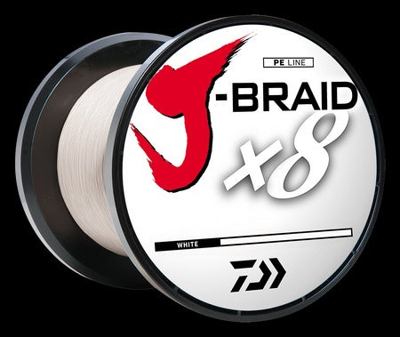 Daiwa J-Braid X8 Braided Line-Line & Leader-Daiwa-White-65 lb / 300 m-Tackle World