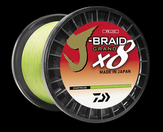 Daiwa J-Braid X8 Grand Braided Line-Line & Leader-Daiwa-15 lb / 300 yd-Chartreuse-Tackle World