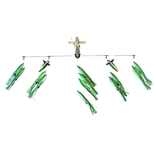 Chatterlures 36" Wingman Side Tracker With 9" Shell Squid Rigs-Lures-Chatterlures-Green-Tackle World
