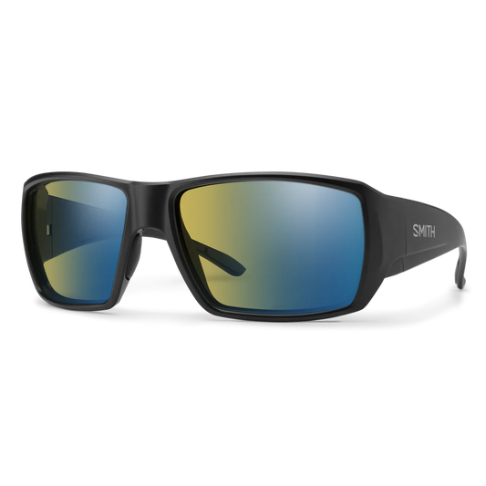 Smith Guide Choice S Polarized Sunglasses-Sunglasses-Smith-Matte Black Frame w/ Yellow Blue Mirror-Tackle World
