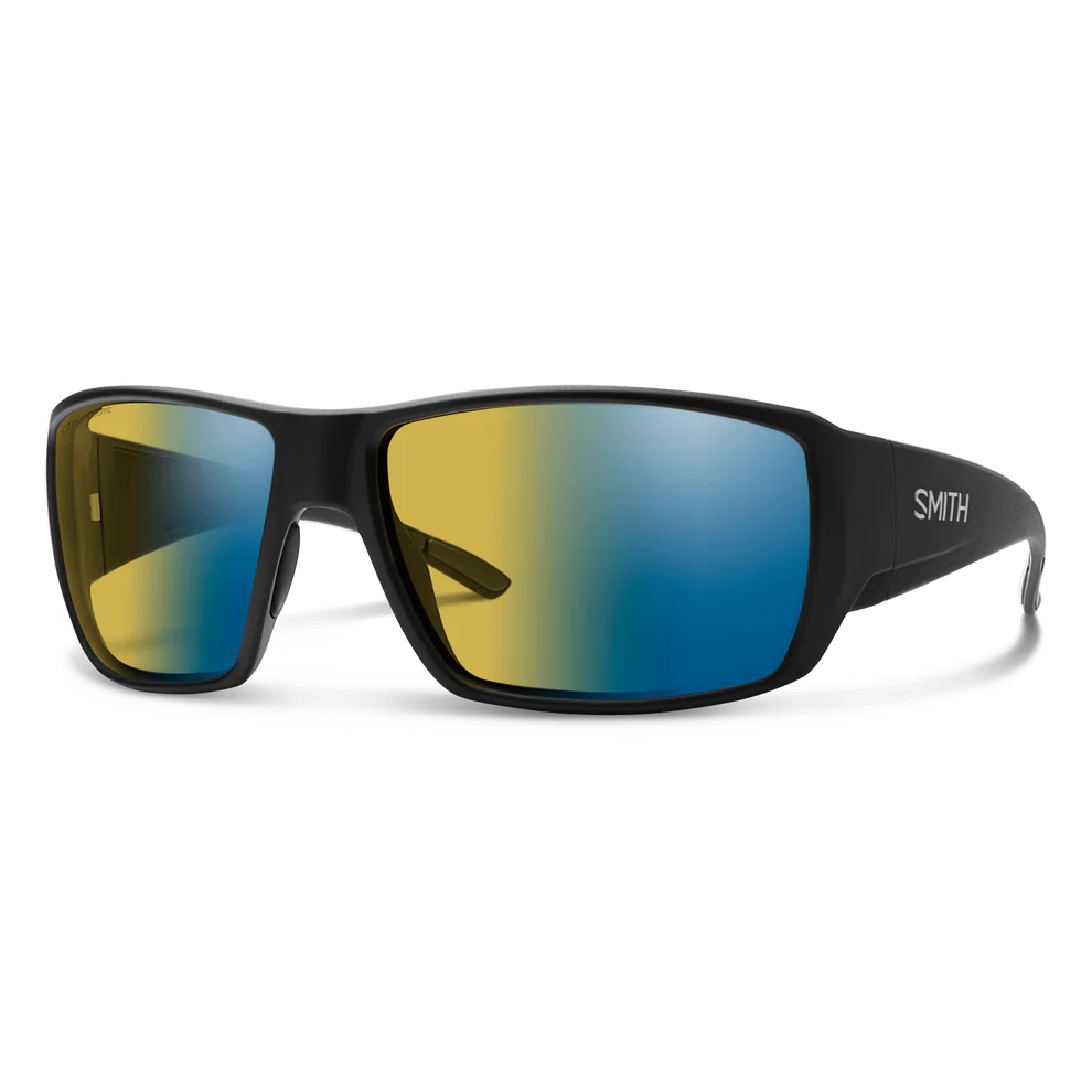 Smith Guide's Choice Polarized Sunglasses-Sunglasses-Smith-Matte Black Frame w/ Yellow Blue Mirror-Tackle World