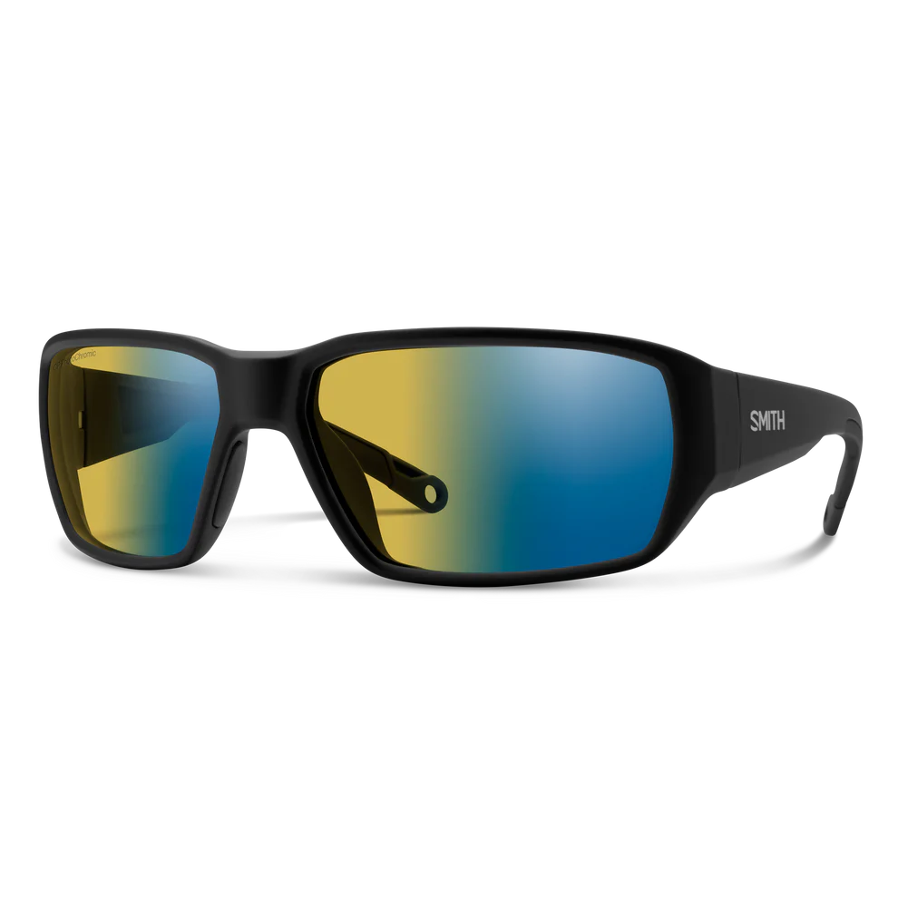 Smith Hookset Polarized Sunglasses-Sunglasses-Smith-Matte Black Frame w/ Yellow Blue Mirror-Tackle World