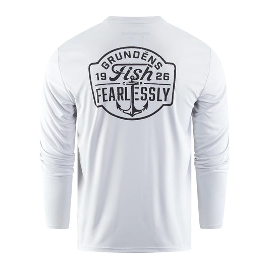 Grundens Fish Fearlessly LS Tech Tee-Apparel-Grundens-Grey Mist-M-Tackle World