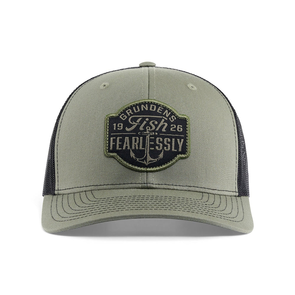 Grundens Fish Fearlessly Trucker Hats-Apparel-Grundens-Loden-One Size-Tackle World