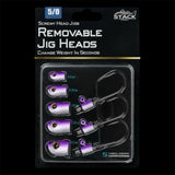 Stack Tackle Screwy Head Jigs-Lures-Stack Tackle-5/0 Hook-Purple Pulse-Tackle World