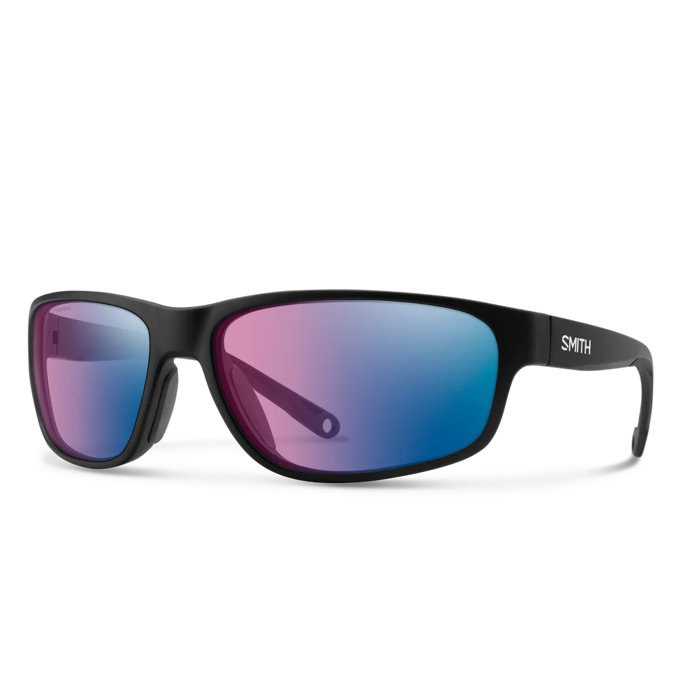 Smith Redding 2 Polarized Sunglasses-Sunglasses-Smith-Matte Black Frame w/ Rose Blue Mirror-Tackle World