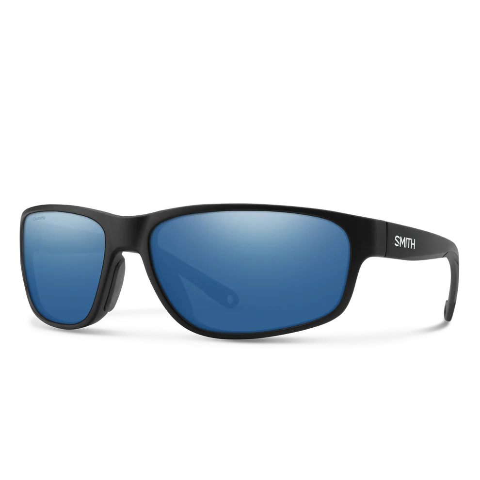 Smith Redding 2 Polarized Sunglasses-Sunglasses-Smith-Matte Black Frame w/ Blue Mirror (Glass Lens)-Tackle World