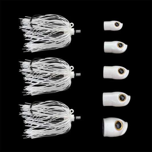 Stack Tackle Skirted Screwy Head 5/0 Jigs-Lures-Stack Tackle-White/White-Tackle World