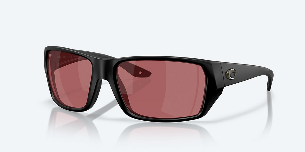 Costa Tailfin Polarized Sunglasses-Sunglasses-Costa-Matte Black Frame w/ Rose Mirror 580G Lens-Tackle World