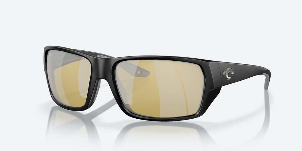 Costa Tailfin Polarized Sunglasses-Sunglasses-Costa-Matte Black Frame w/ Sunrise Silver Mirror 580G Lens-Tackle World