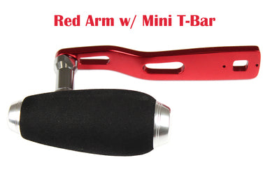Jigging World - Power Handles for Accurate Boss Valiant 400 ~ 1000 Size  Lever Drag Reels - Red Arm 115mm / Red Aluminum T-Bar