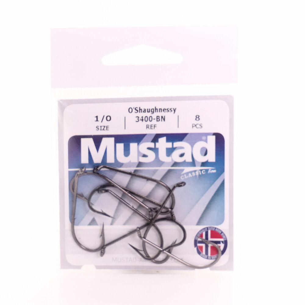 Mustad 3400-BN-4/0-8 Classic O'Shaughnessy Hook, Size 4/0