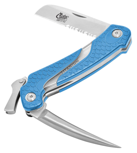 Cuda 18092 Titanium Bonded Marlin Spike Folding Knives