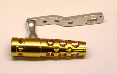 Jigging World - Avet Power Handle Arm and T-Bar for 2 Speed SX thru HXW -  Silver Arm / Gold Aluminum T-Bar