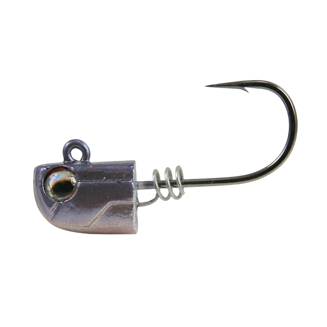 No Live Bait Needed Screw Lock Jig Heads for 3 Paddle Tails - 1/4 oz - 3pk  / Mud Minnow