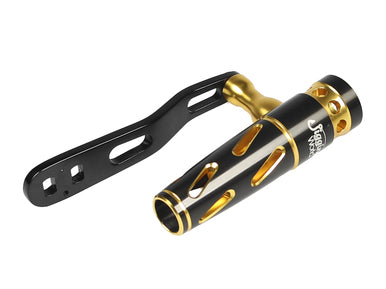Jigging World - Power Handle for Shimano TLD 15 Lever Drag Reels - Black  Arm / Black-Gold Aluminum T-Bar