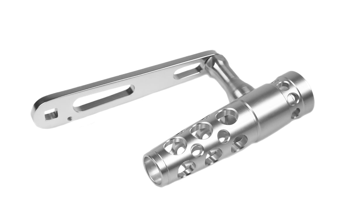 Jigging World - Power Handle for Shimano Speedmaster 2 Speed Conventional Reels Silver Arm / Votex Eva T-Bar