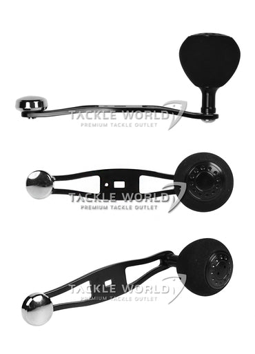 Jigging World - Power Handle for Shimano Small Baitcasting Reels - Offset  Black Arm / EVA 39mm Ball Power Knob