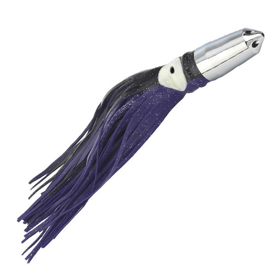 (3 Pack) Tuna Feather Trolling Lures. Fully Rigged 6 inch Saltwater Trolling Lures. 150lb Leader. Ready to Fish Out of The Package. Purple/Black