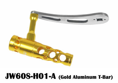 Jigging World - Power Handles for Penn International 20 ~ 70 Series Reels -  Aluminum T-Bar Gold