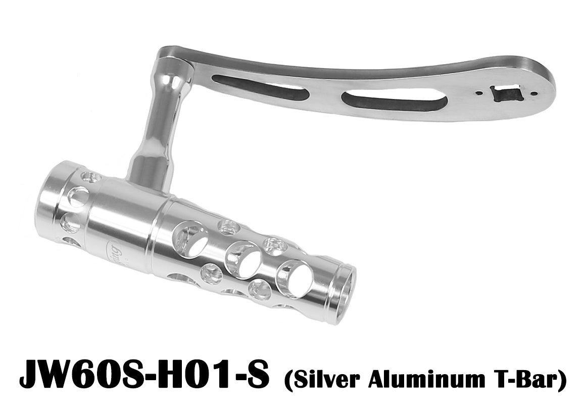 Jigging World - Power Handles for Penn International 20 ~ 70 Series Reels -  Aluminum T-Bar Silver