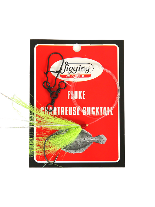 Jigging World Fluke Rig with Bucktail Chartreuse