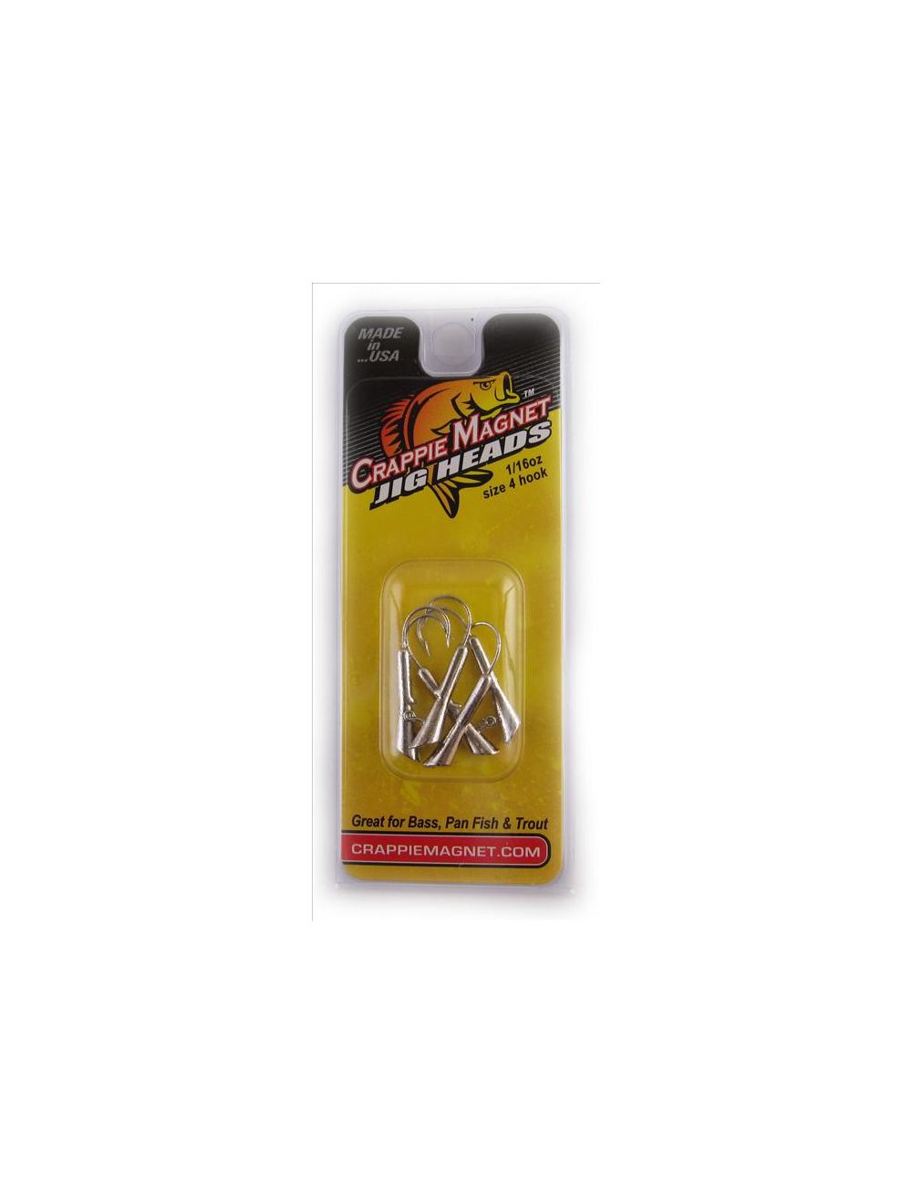 Leland Lures Crappie Magnet Jig Heads - Nickel / Weight: 1/16oz - Q'ty/Pk: 5