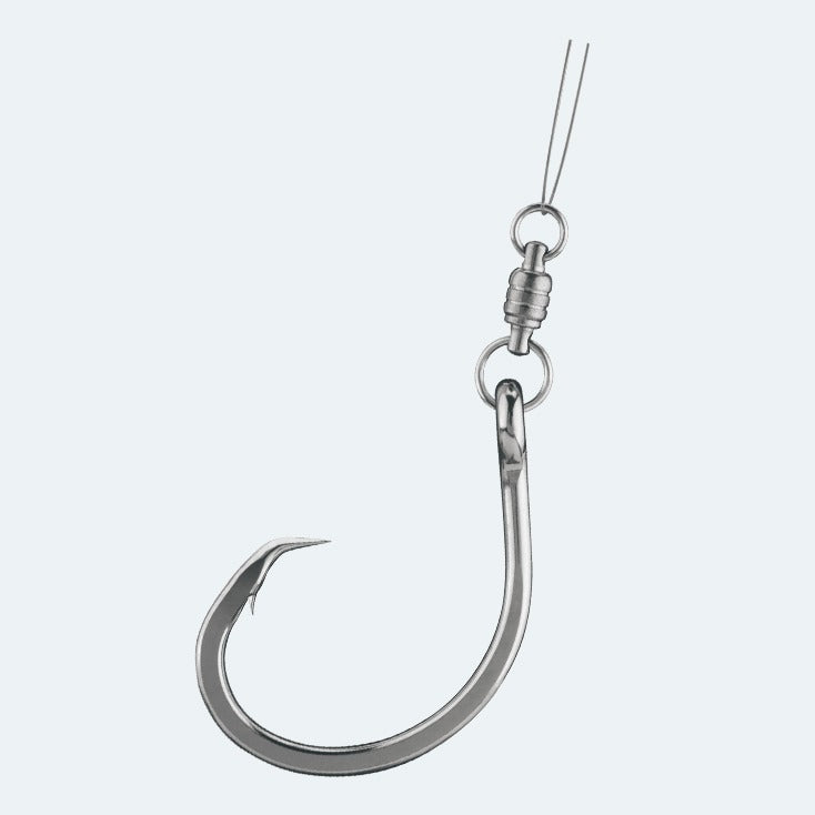 Offset Circle Hook with Swivel Stainless Steel Fishing Hooks Big