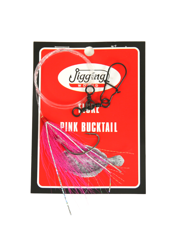 Jigging World Fluke Rig with Bucktail - Pink