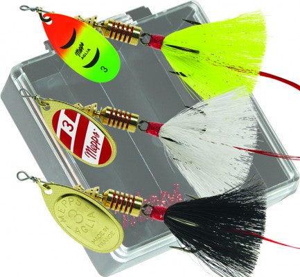 Mepps Bass Pocket Pac - #3 Aglia Dressed Inline Spinners