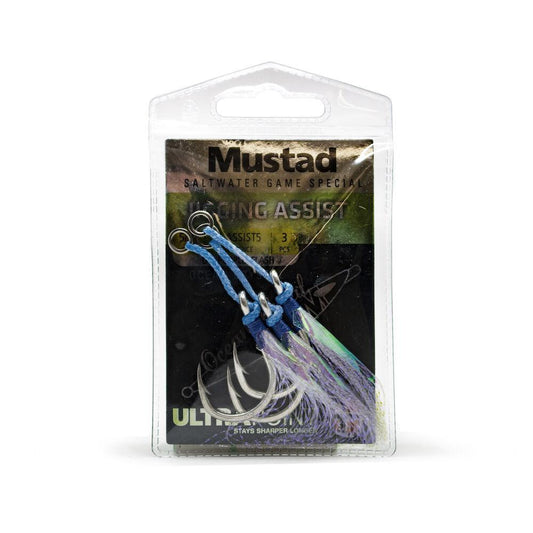 Mustad Ocean Camo Assist Rig, Blue with Flash & Ring -10881NP-DT (1/0)